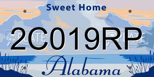 2C019RP Alabama License Plate