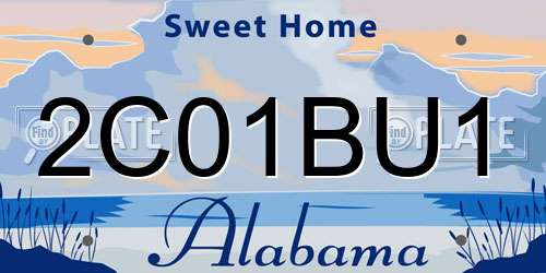2C01BU1 Alabama License Plate