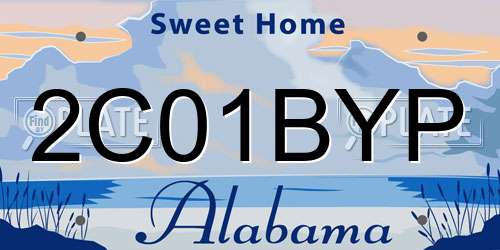 2C01BYP Alabama License Plate