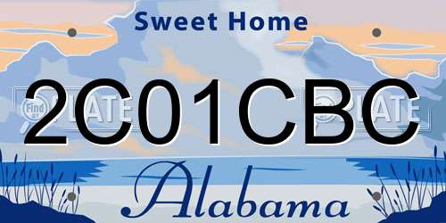 2C01CBC Alabama License Plate