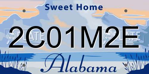 2C01M2E Alabama License Plate