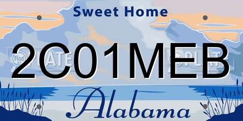 2C01MEB Alabama License Plate