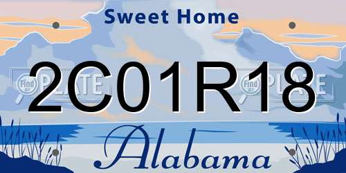 2C01R18 Alabama License Plate