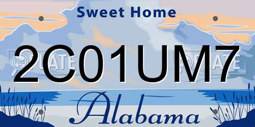 2C01UM7 Alabama License Plate