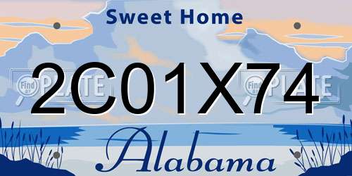 2C01X74 Alabama License Plate