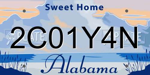 2C01Y4N Alabama License Plate