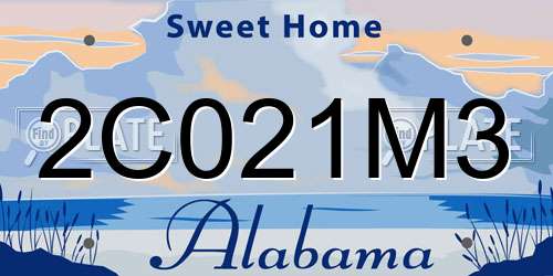 2C021M3 Alabama License Plate