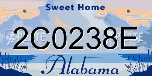 2C0238E Alabama License Plate