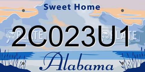 2C023U1 Alabama License Plate