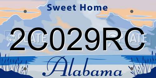 2C029RC Alabama License Plate