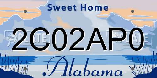 2C02AP0 Alabama License Plate