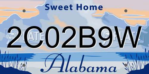 2C02B9W Alabama License Plate