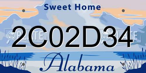 2C02D34 Alabama License Plate