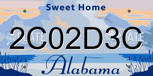 2C02D3C Alabama License Plate