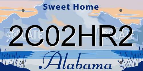2C02HR2 Alabama License Plate