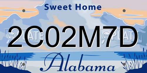 2C02M7D Alabama License Plate