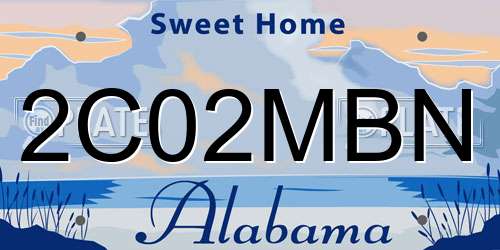 2C02MBN Alabama License Plate