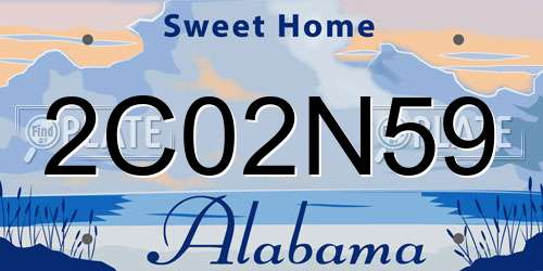 2C02N59 Alabama License Plate