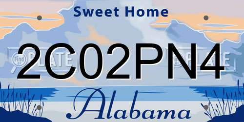 2C02PN4 Alabama License Plate