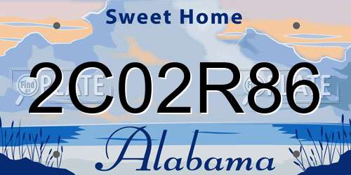 2C02R86 Alabama License Plate