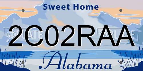 2C02RAA Alabama License Plate