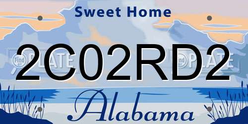 2C02RD2 Alabama License Plate