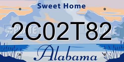 2C02T82 Alabama License Plate