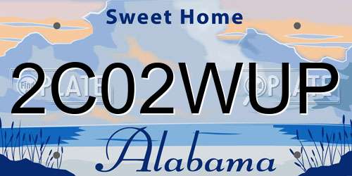 2C02WUP Alabama License Plate
