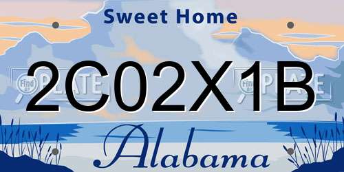 2C02X1B Alabama License Plate