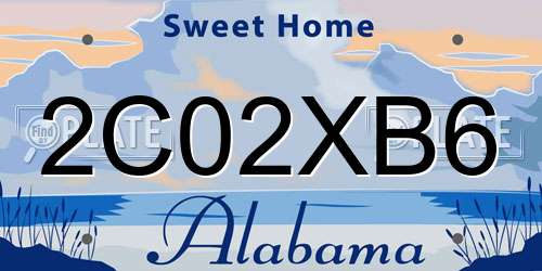 2C02XB6 Alabama License Plate