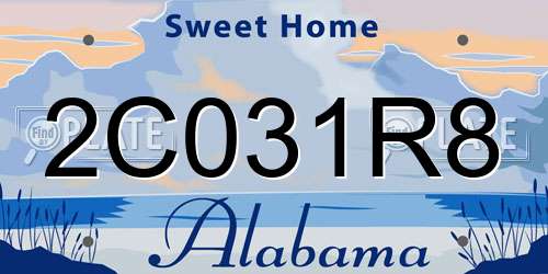 2C031R8 Alabama License Plate