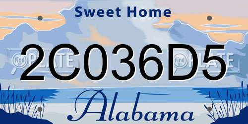 2C036D5 Alabama License Plate