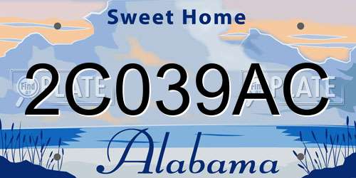 2C039AC Alabama License Plate
