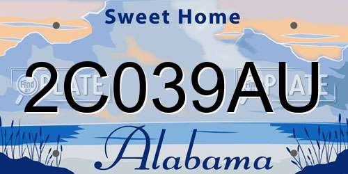2C039AU Alabama License Plate