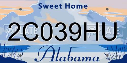 2C039HU Alabama License Plate