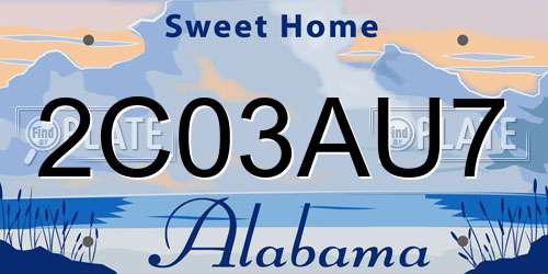 2C03AU7 Alabama License Plate