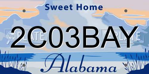 2C03BAY Alabama License Plate