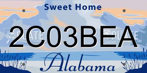 2C03BEA Alabama License Plate