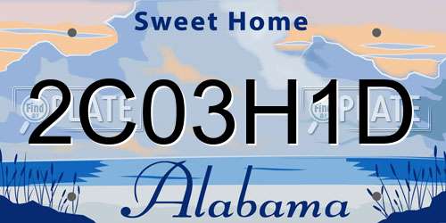 2C03H1D Alabama License Plate