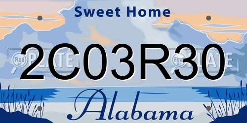 2C03R30 Alabama License Plate
