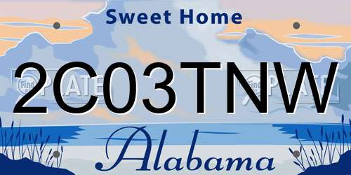 2C03TNW Alabama License Plate