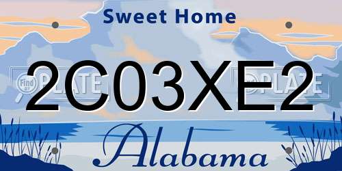 2C03XE2 Alabama License Plate
