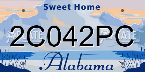 2C042PC Alabama License Plate