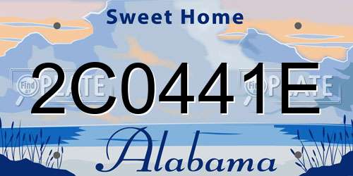 2C0441E Alabama License Plate