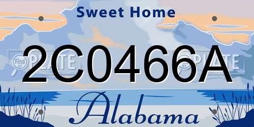 2C0466A Alabama License Plate