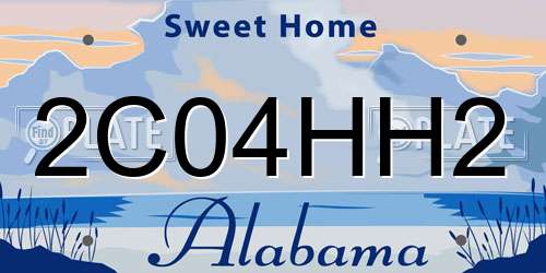 2C04HH2 Alabama License Plate