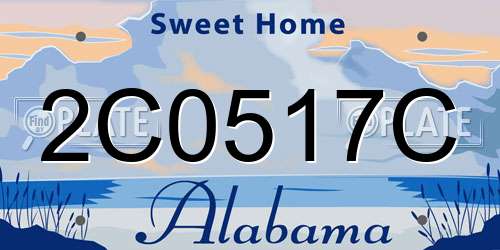 2C0517C Alabama License Plate