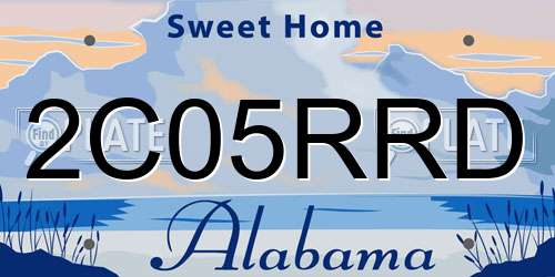 2C05RRD Alabama License Plate
