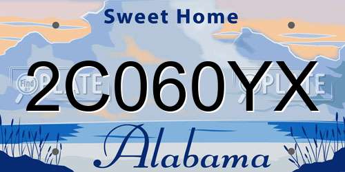 2C060YX Alabama License Plate