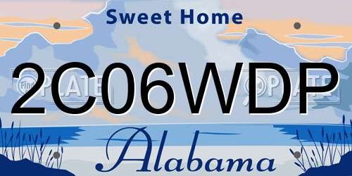 2C06WDP Alabama License Plate